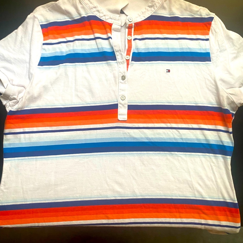 Tommy Polo cotton shirt with horizontal lines